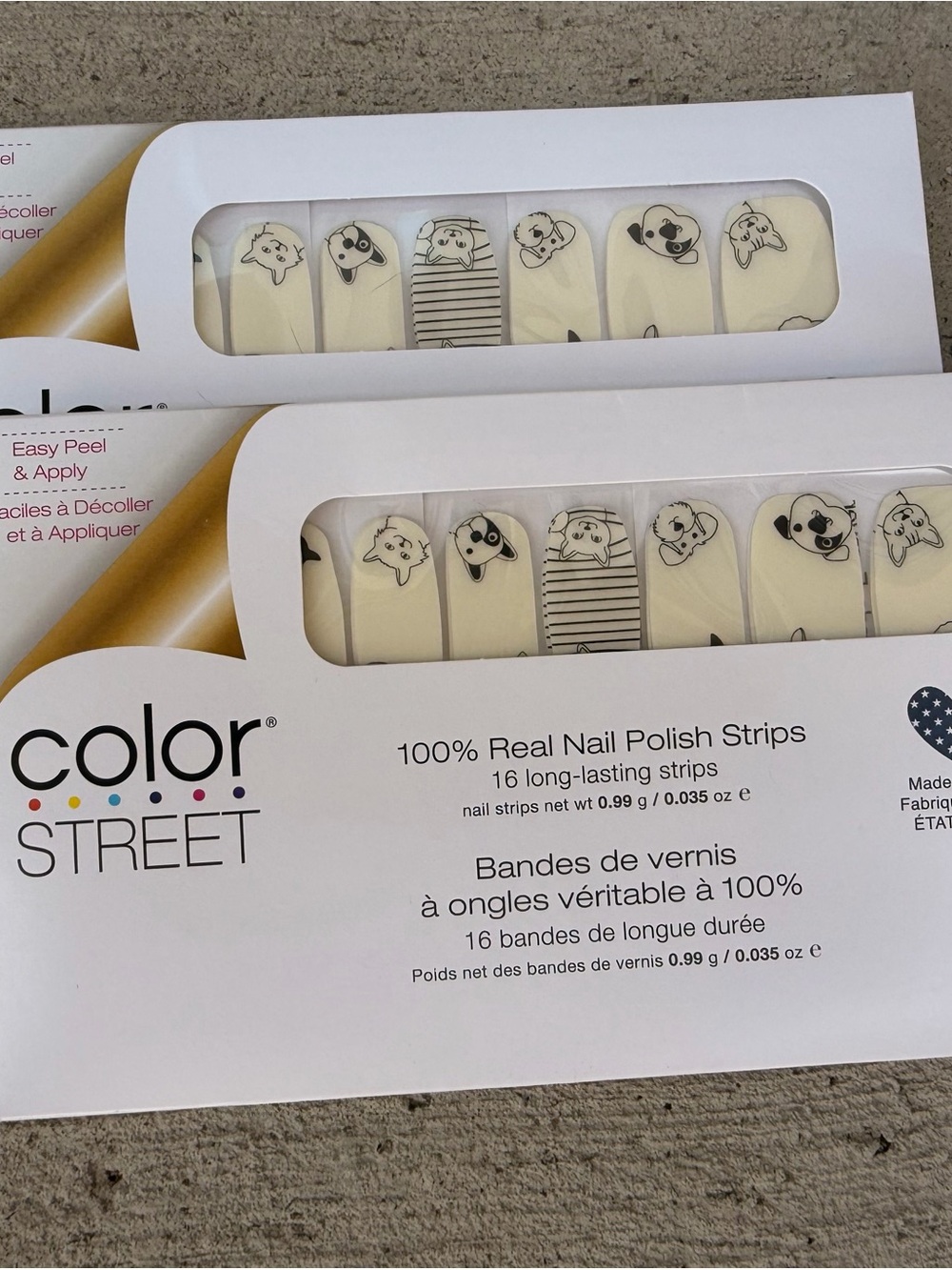 Color Street Nail Strips with Black Dog and Cat Faces and Stripes NEW SEALED